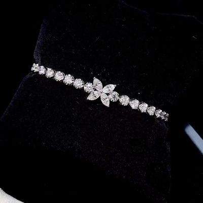 0.40ct-0.49ct D Лабораторно выращенный бриллиант королевский бриллиант покрытый золотом браслет полный бриллиант