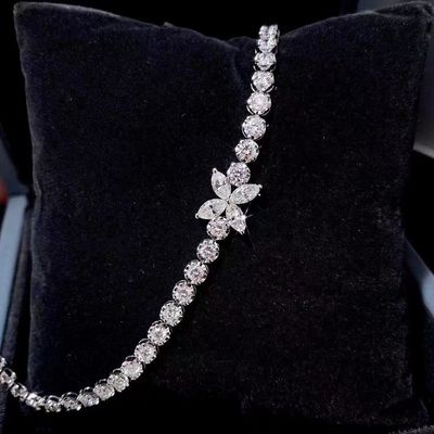0.40ct-0.49ct D Лабораторно выращенный бриллиант королевский бриллиант покрытый золотом браслет полный бриллиант