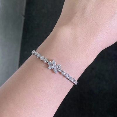 0.40ct-0.49ct D Лабораторно выращенный бриллиант королевский бриллиант покрытый золотом браслет полный бриллиант