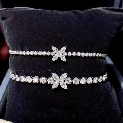 0.40ct-0.49ct D Лабораторно выращенный бриллиант королевский бриллиант покрытый золотом браслет полный бриллиант