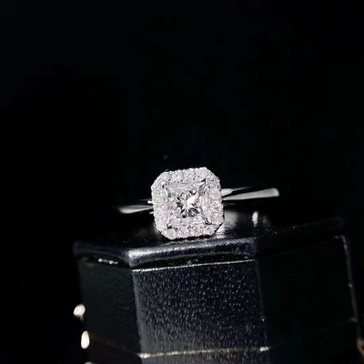 Настройка ограниченное время Скидка 18K Лабораторные бриллианты Квадратный бриллиантовый кольцо FL ясность