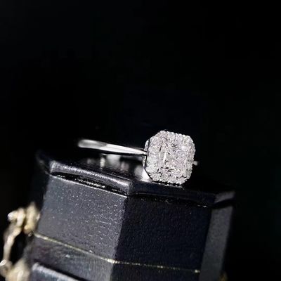 Настройка ограниченное время Скидка 18K Лабораторные бриллианты Квадратный бриллиантовый кольцо FL ясность