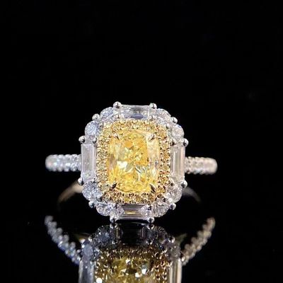 Первоначальное платеж 18K Лабораторные бриллианты Кольцо и желтый бриллиант Кольцо и подвесок двойного назначения