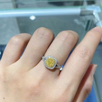 Первоначальное платеж 18K Лабораторные бриллианты Кольцо и желтый бриллиант Кольцо и подвесок двойного назначения